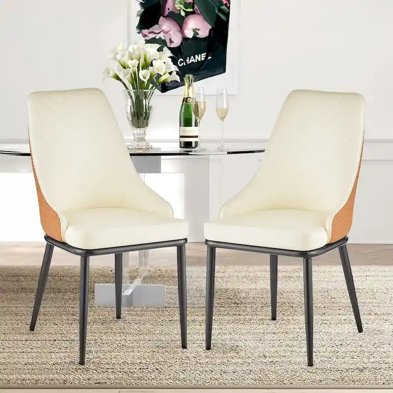Eetkamerstoelen met kunstleren bekleding, set van 4 - 18.1W x 21.3W x 36.6H