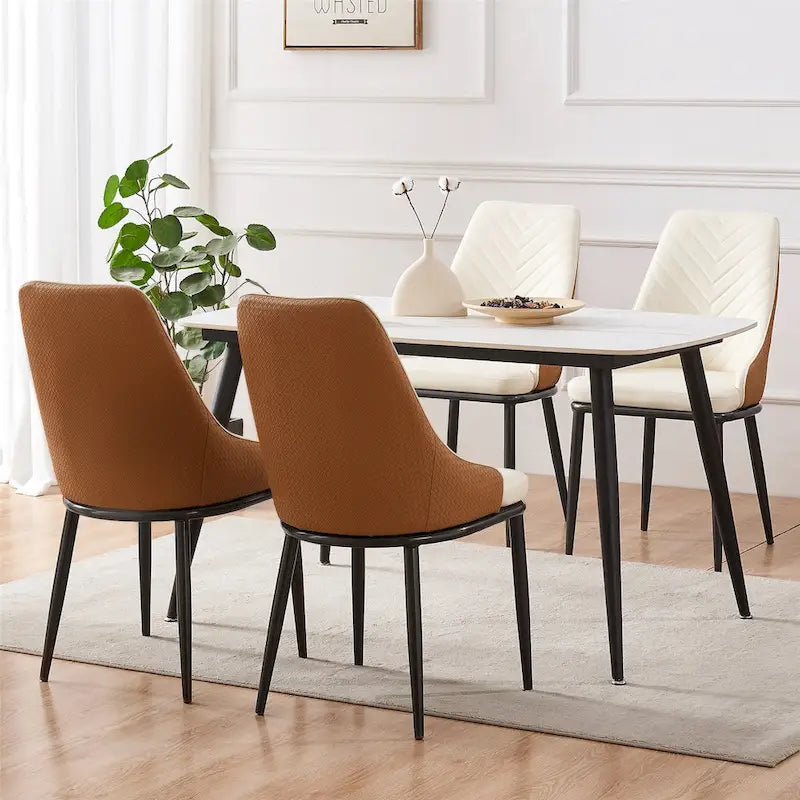 Esszimmerstühle mit Kunstlederbezug, 4er-Set – 18.1W x 21.3W x 36.6H