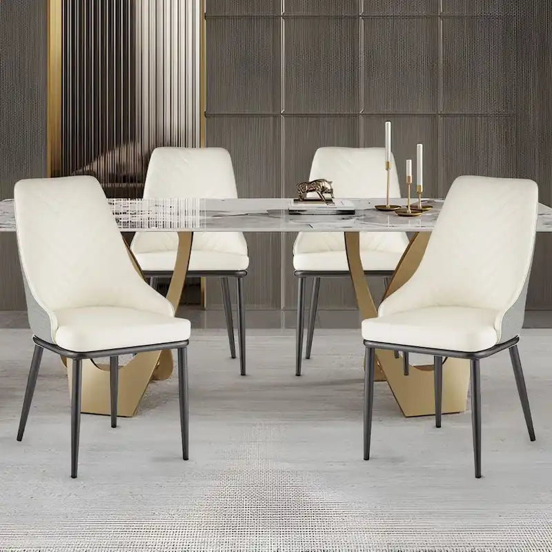 Esszimmerstühle mit Kunstlederbezug, 4er-Set – 18.1W x 21.3W x 36.6H