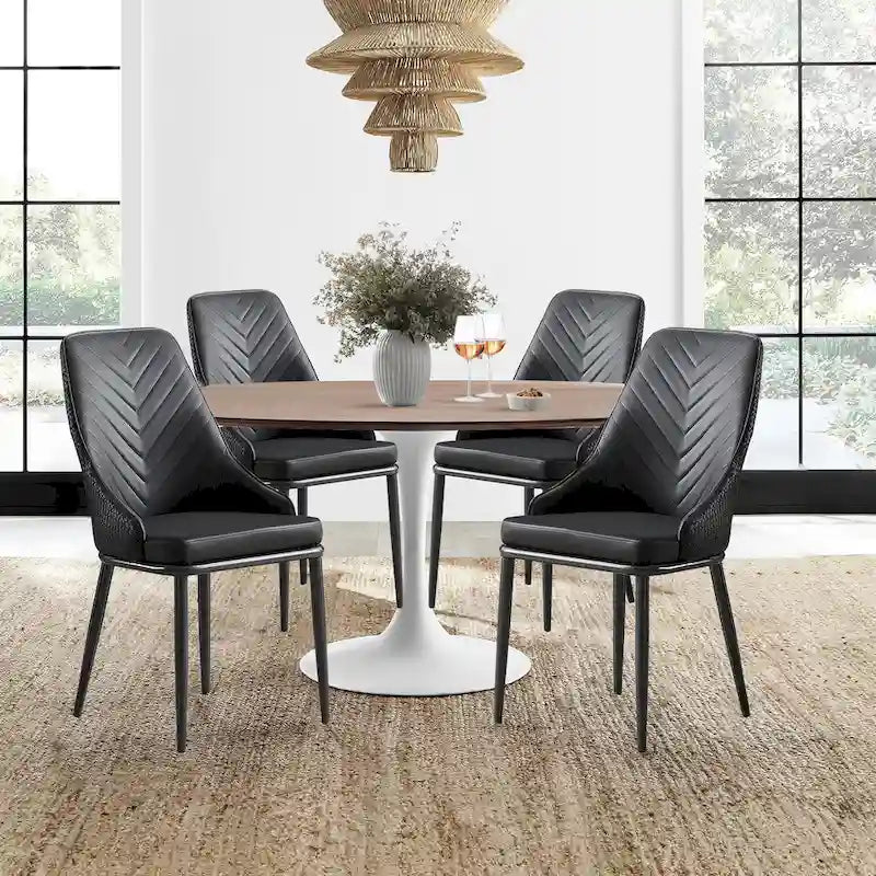 Esszimmerstühle mit Kunstlederbezug, 4er-Set – 18.1W x 21.3W x 36.6H