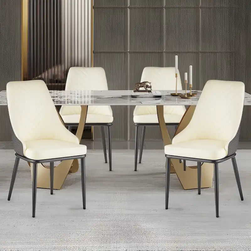 Esszimmerstühle mit Kunstlederbezug, 4er-Set – 18.1W x 21.3W x 36.6H