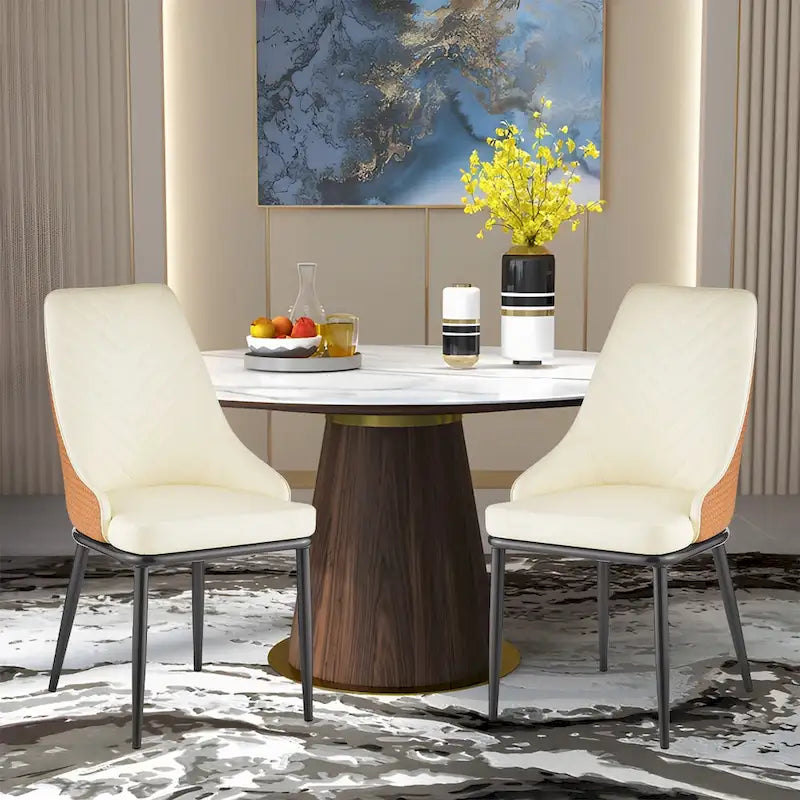 Esszimmerstühle mit Kunstlederbezug, 4er-Set – 18.1W x 21.3W x 36.6H