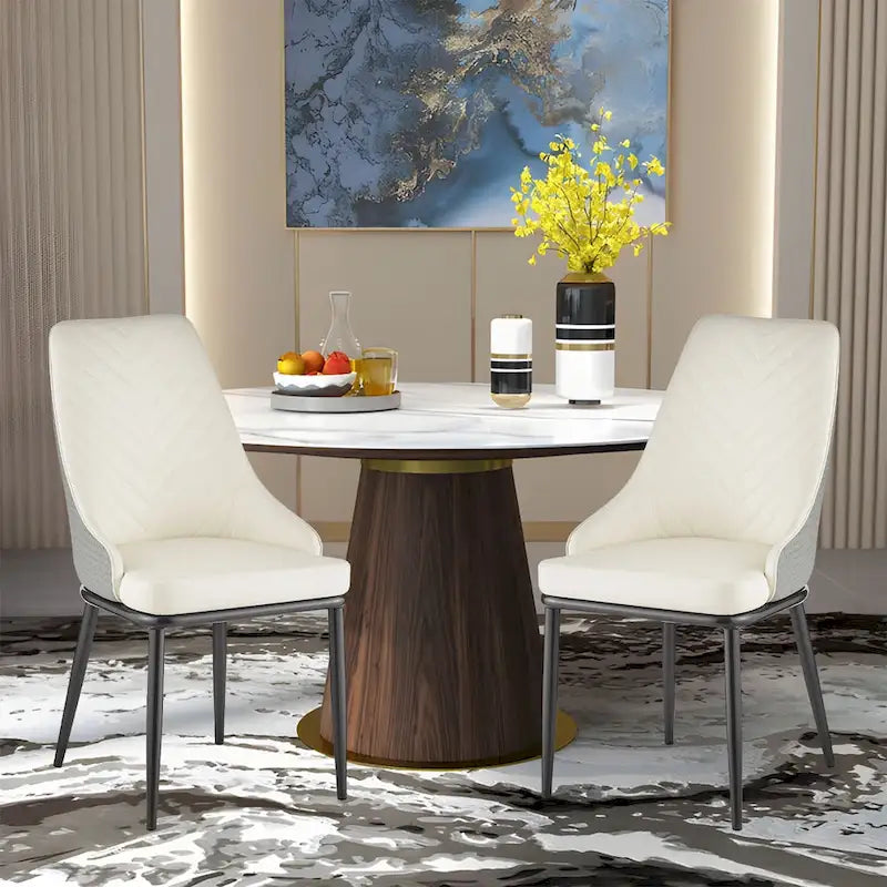 Esszimmerstühle mit Kunstlederbezug, 4er-Set – 18.1W x 21.3W x 36.6H