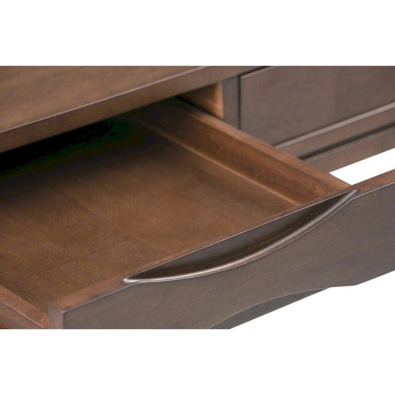 Schlichter moderner 60 Zoll breiter Schreib- und Büroschreibtisch aus Massivholz im Mid-Century-Stil