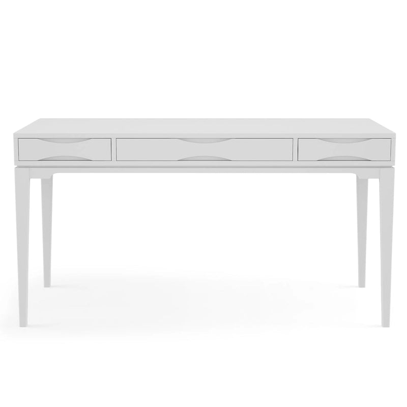 Schlichter moderner 60 Zoll breiter Schreib- und Büroschreibtisch aus Massivholz im Mid-Century-Stil