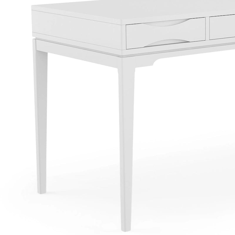 Schlichter moderner 60 Zoll breiter Schreib- und Büroschreibtisch aus Massivholz im Mid-Century-Stil