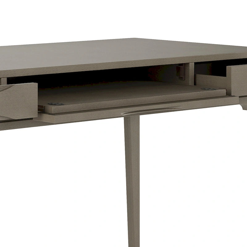 Schlichter moderner 60 Zoll breiter Schreib- und Büroschreibtisch aus Massivholz im Mid-Century-Stil