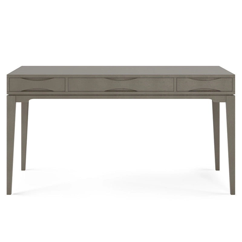 Schlichter moderner 60 Zoll breiter Schreib- und Büroschreibtisch aus Massivholz im Mid-Century-Stil