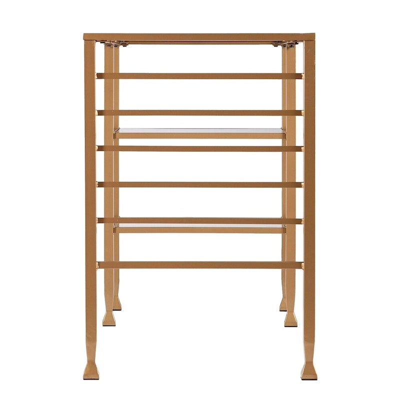 Goudkleurig metalen/glazen bureau