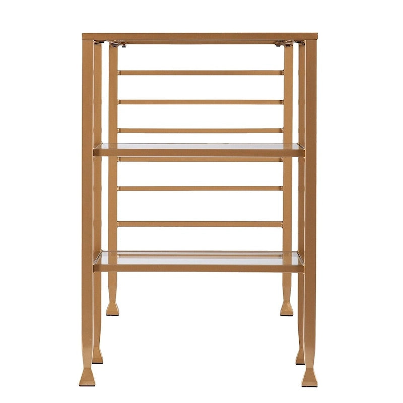 Goudkleurig metalen/glazen bureau