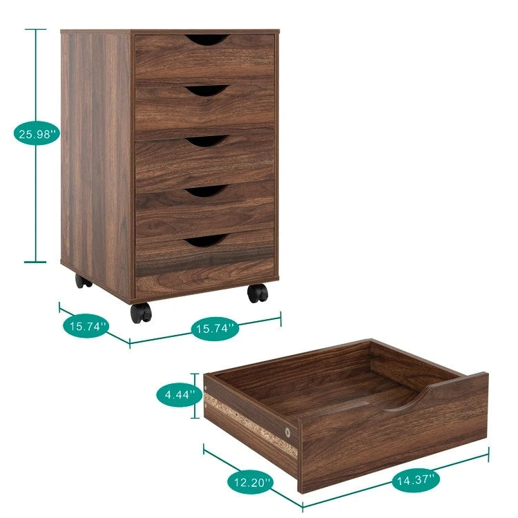 Büro-Aktenschränke aus Holz, seitlicher Aktenschrank, mobiler Aktenschrank, mobiles Aufbewahrungsschränkchen