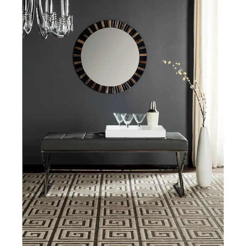 Moderne glamoureuze gecapitonneerde grijze bank - 43Wx18Dx18H