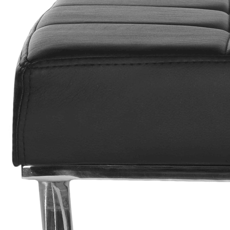 Moderner glamouröser, getufteter grauer Sitzhocker – 43Wx18Dx18H