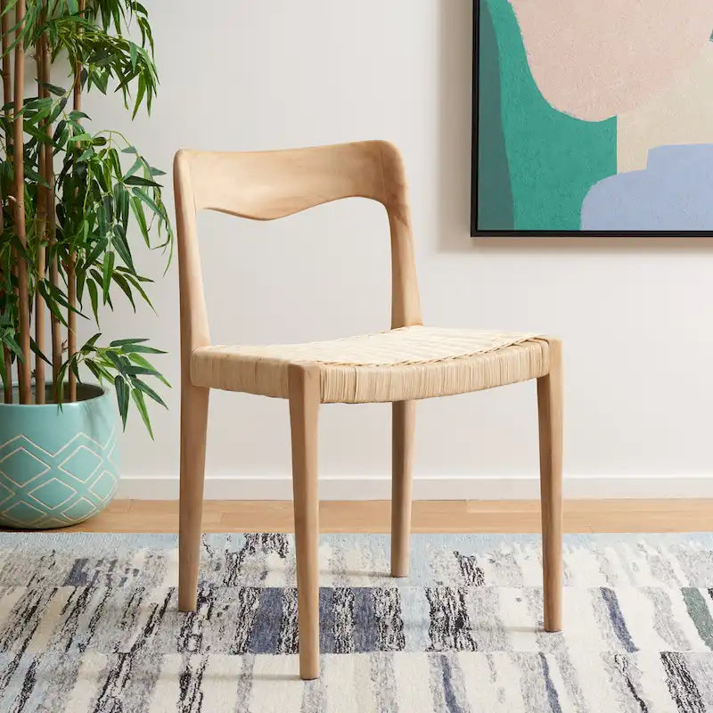 Rieten eetkamerstoel van 31 - 21 B x 18 D x 31 H - 20 B x 18 D x 31 H