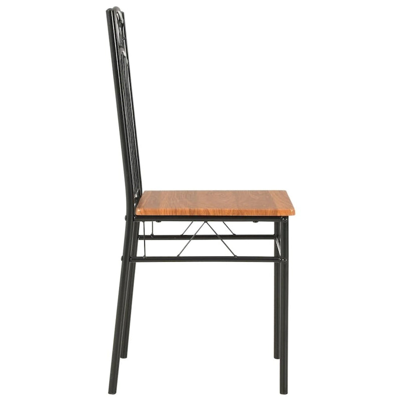 Esszimmerstühle, 2 Stück, braune MDF-Platte