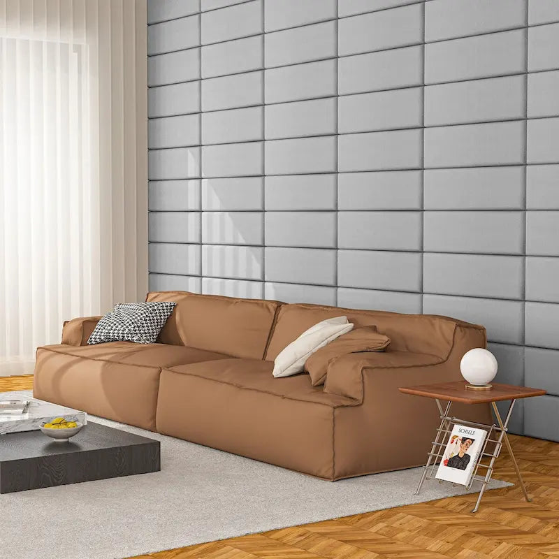 9.84 x 23.62 selbstklebendes Kopfteil, 12er-Pack, 3D-Schallschutz-Wandpaneele, gepolstertes Wandpaneel