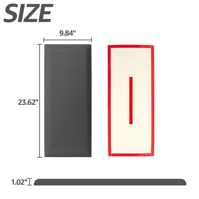 9.84 x 23.62 selbstklebendes Kopfteil, 12er-Pack, 3D-Schallschutz-Wandpaneele, gepolstertes Wandpaneel