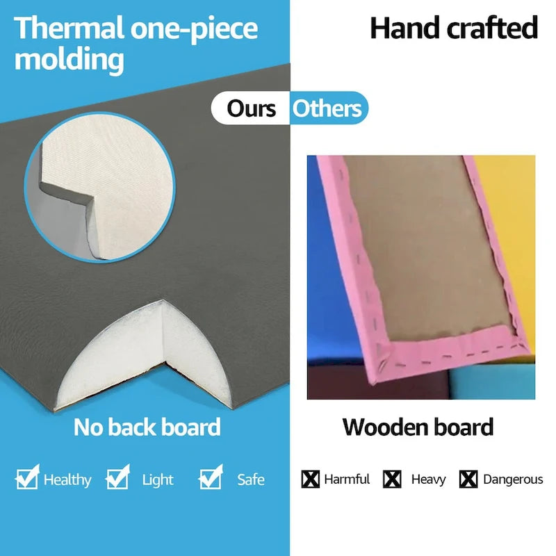 9.84 x 23.62 selbstklebendes Kopfteil, 12er-Pack, 3D-Schallschutz-Wandpaneele, gepolstertes Wandpaneel
