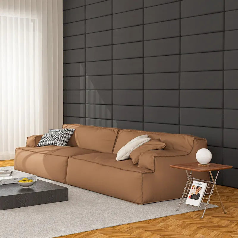 9.84 x 23.62 selbstklebendes Kopfteil, 12er-Pack, 3D-Schallschutz-Wandpaneele, gepolstertes Wandpaneel