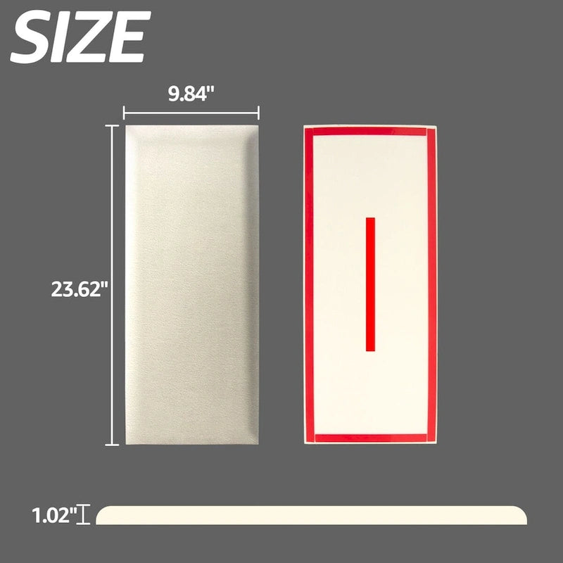 9.84 x 23.62 selbstklebendes Kopfteil, 12er-Pack, 3D-Schallschutz-Wandpaneele, gepolstertes Wandpaneel