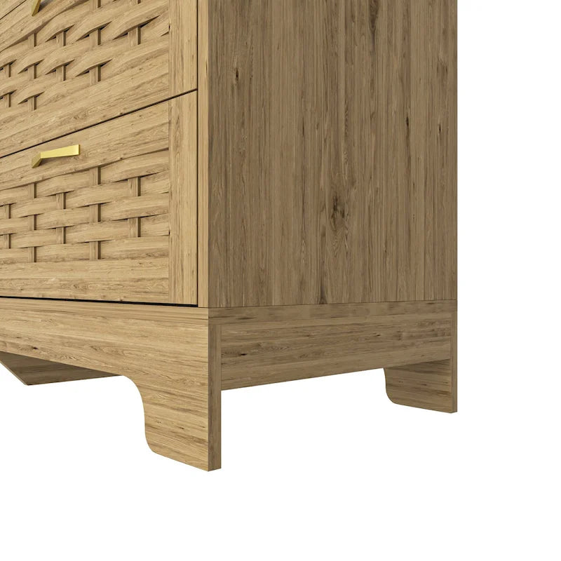 Große Doppelkommode aus Holz mit breiten Schubladen, moderne Kommode