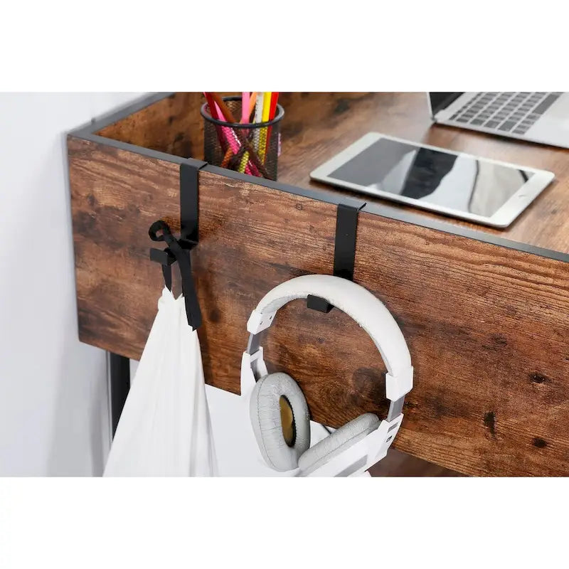 48-Zoll-Schreibtisch fürs Homeoffice mit Schubladen, moderner kompakter Holzschreibtisch zum Lernen und Schreiben mit Sichtschutz und Stauraum